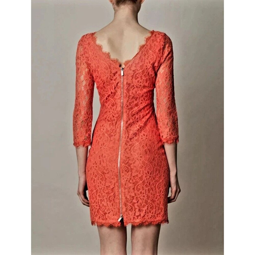 NWOT Diane von Furstenberg DVF Zarita Scoop Lace Dress Tulip Color Size 8 - Picture 2 of 7